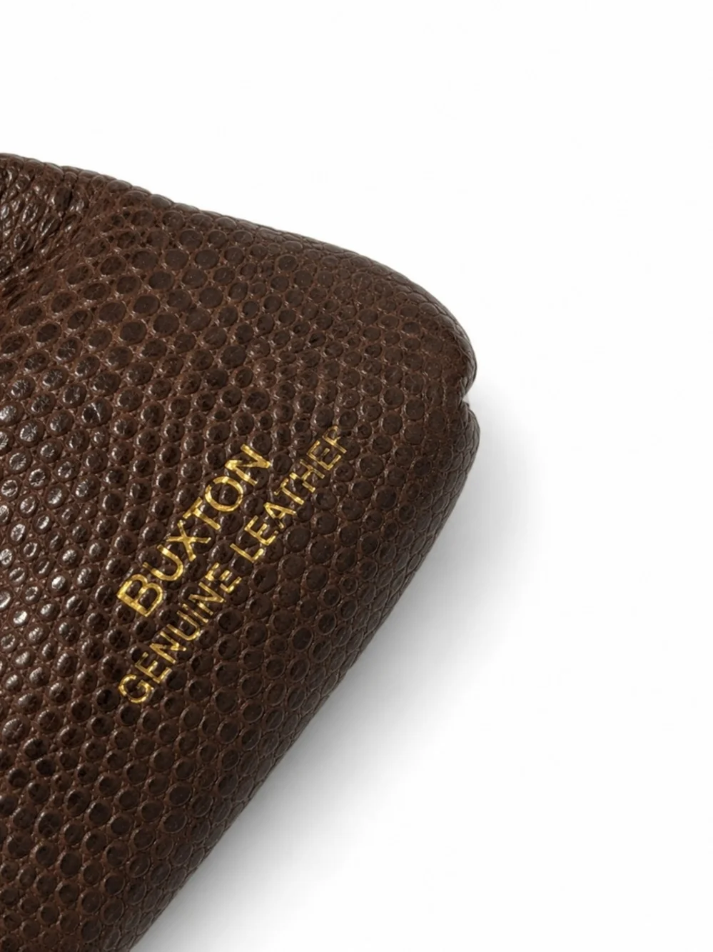 Buxton Brown Genuine Leather Kiss-Lock Coin Purse